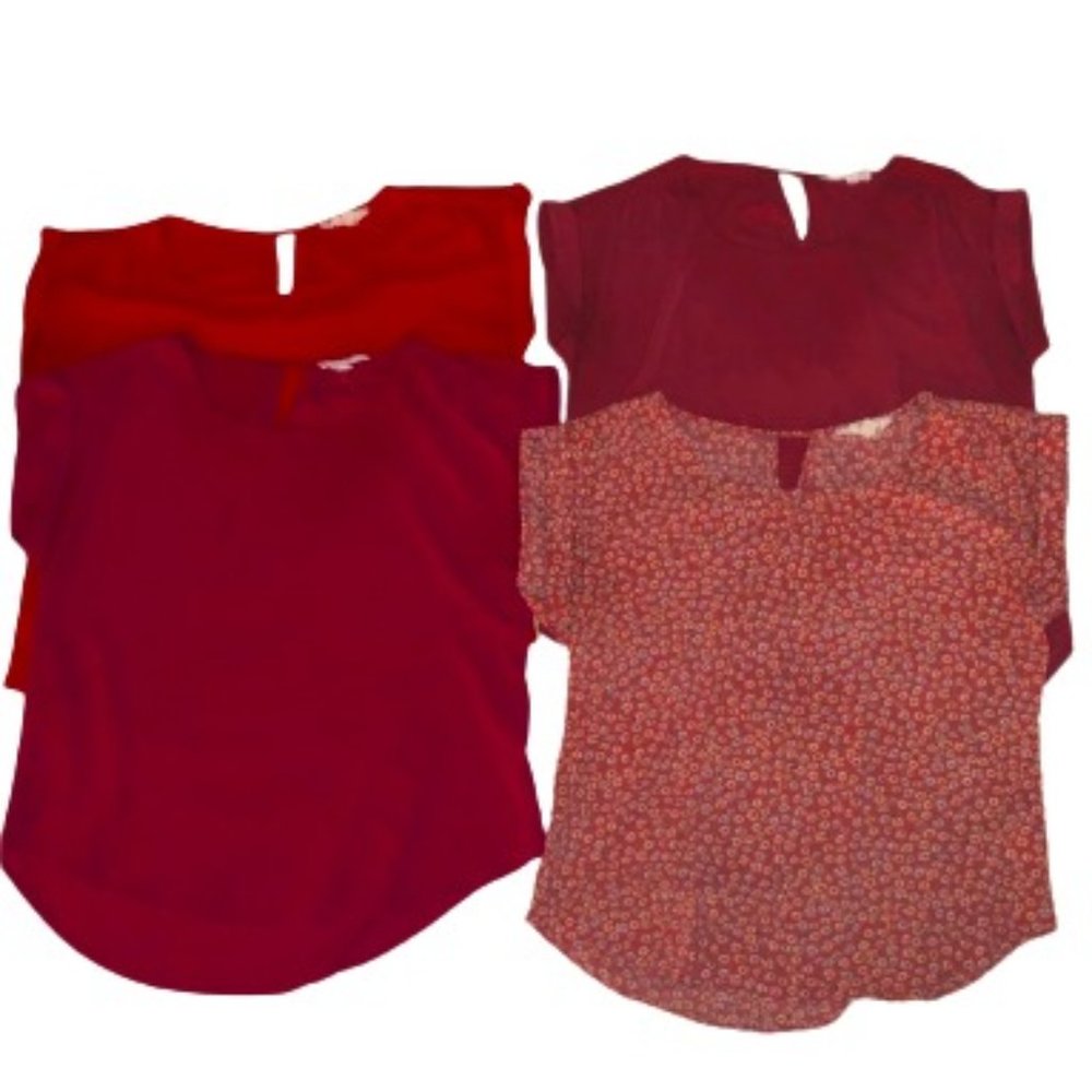 Pink Rose & Hippie Rose Cap Sleeve Blouse Bundle Size Large Lot